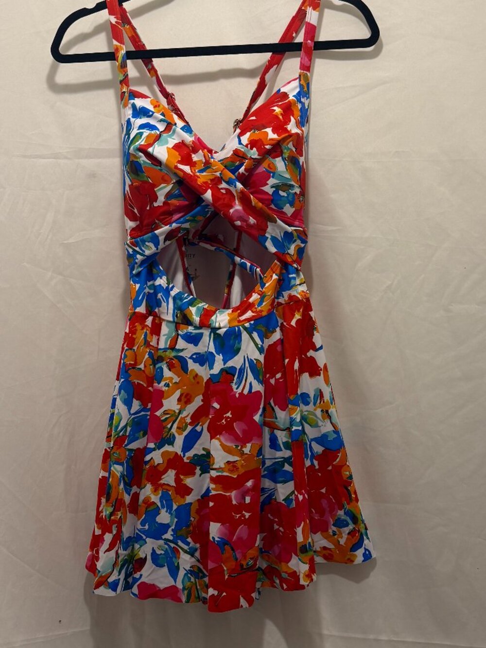 Bright Floral Cutout Swimsuit - L